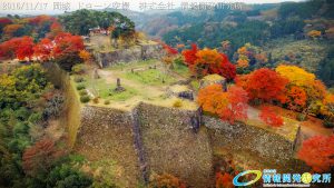 紅葉に包まれた 天空の城 岡城 -大分県-  20161117 vol.12 Aerial in drone the Oka castle/Okajou 4K Photo