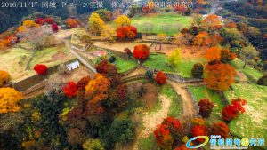 紅葉に包まれた 天空の城 岡城 -大分県-  20161117 vol.14 Aerial in drone the Oka castle/Okajou 4K Photo