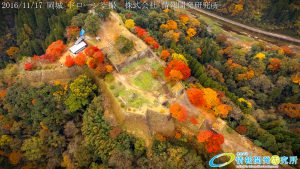 紅葉に包まれた 天空の城 岡城 -大分県-  20161117 vol.10 Aerial in drone the Oka castle/Okajou 4K Photo